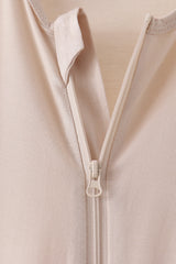 Beige zipper bamboo anti-slip romper