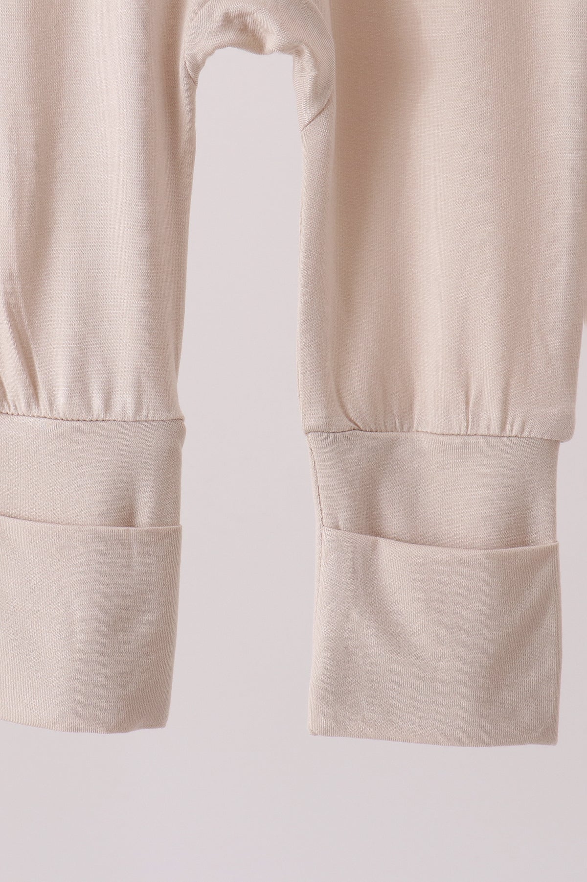 Beige zipper bamboo romper