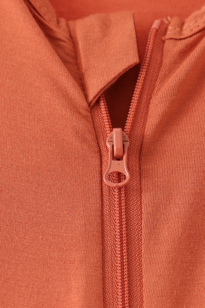 Caramel zipper bamboo anti-slip romper