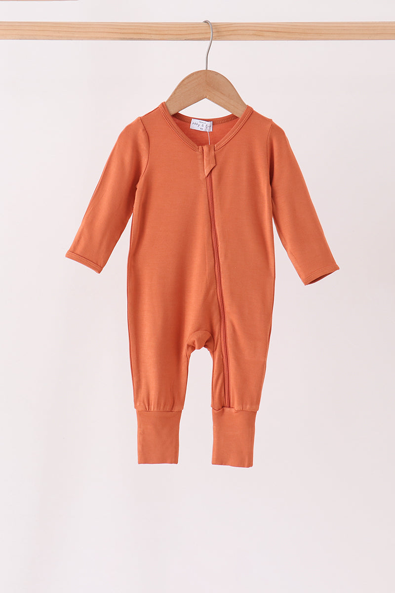 Caramel zipper bamboo romper