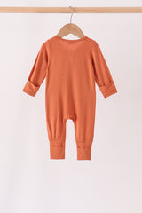 Caramel zipper bamboo romper