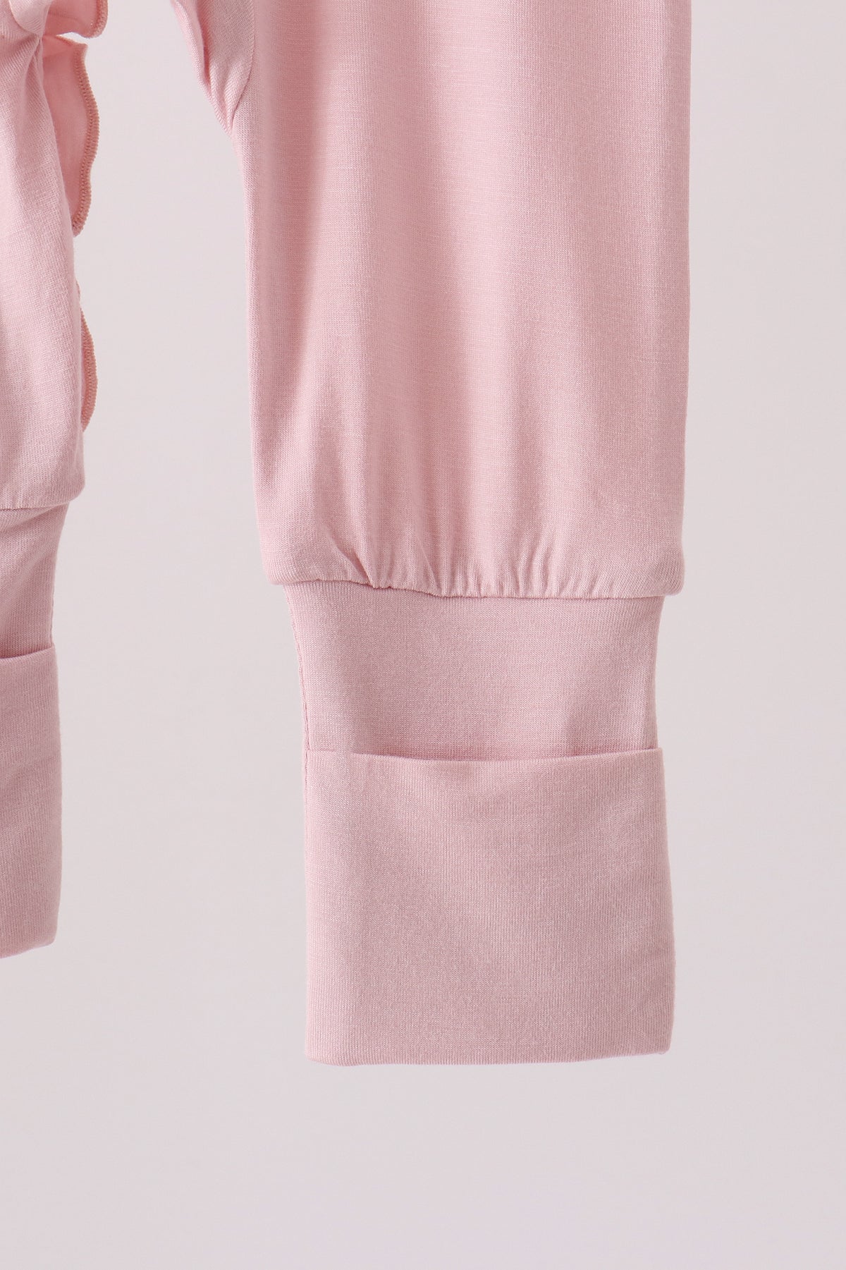 Pink ruffle zipper bamboo romper