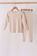 Beige bamboo pajama set