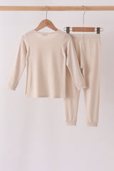 Beige bamboo pajama set