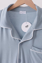 Blue bamboo mom pajama set