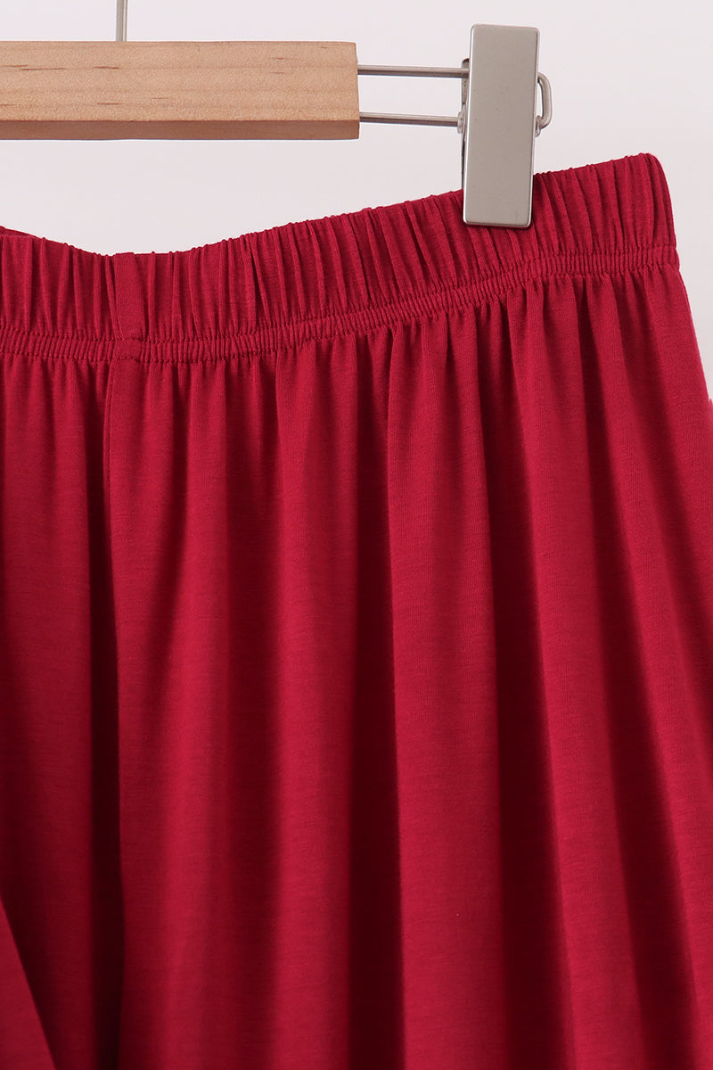 Burgundy bamboo mom pajama set
