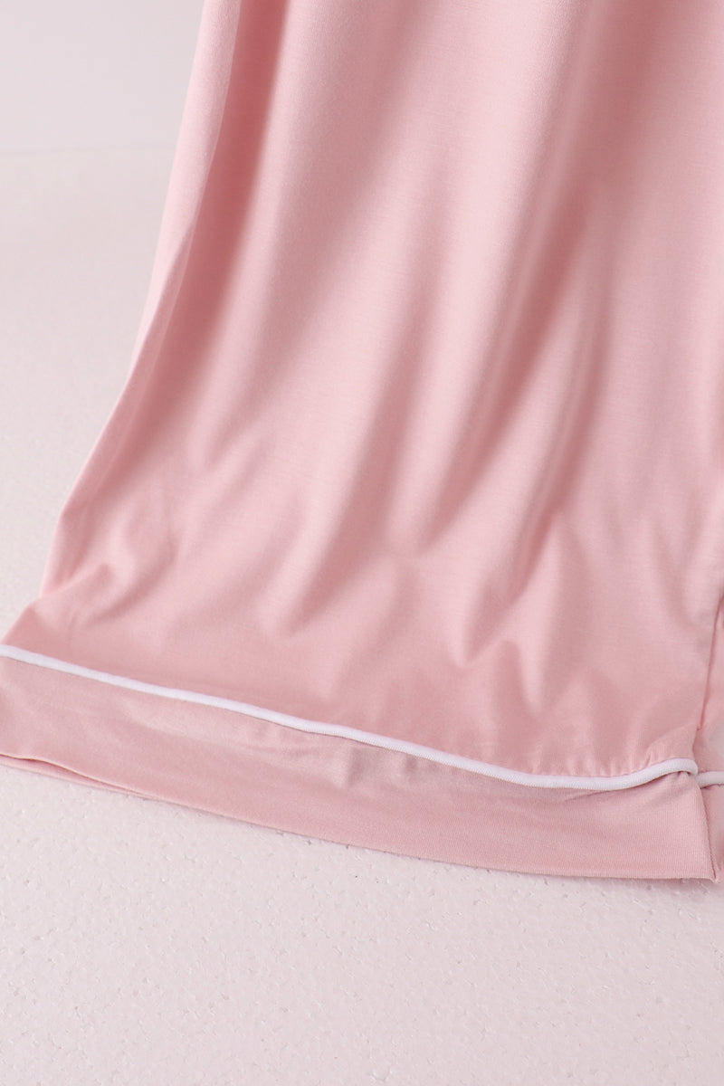 Pink bamboo mom pajama set