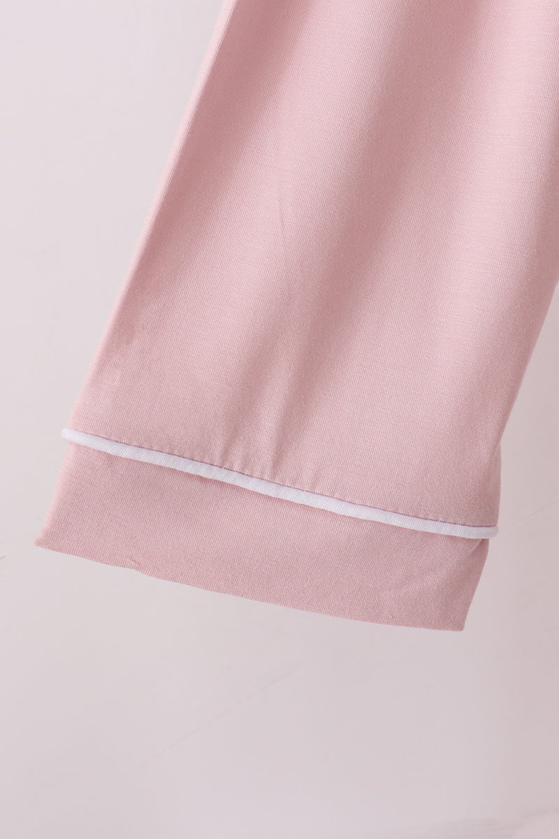 Pink bamboo mom pajama set
