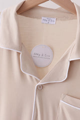 Beige bamboo mom pajama set