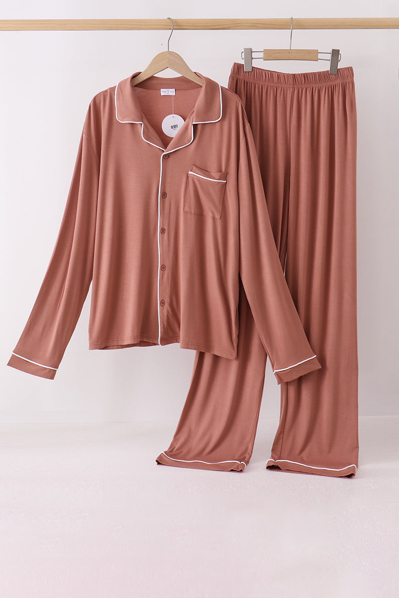 Dusty rose bamboo mom pajama set