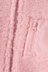 Pink fleece zipper jacket