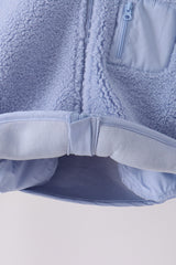Blue fleece zipper jacket