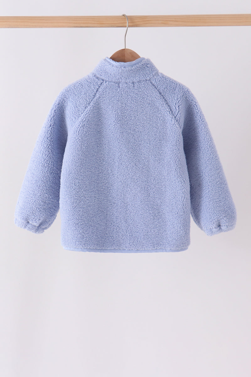 Blue fleece zipper jacket