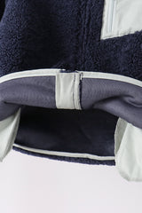 Navy fleece zipper jacket