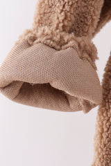 Beige fleece zipper jacket