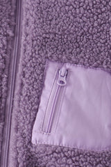 Purple fleece zipper jacket