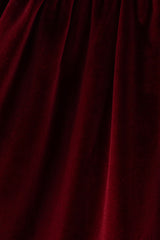 Maroon velvet bow dress