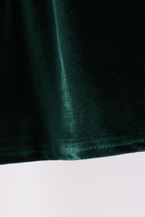 Green velvet bow dress