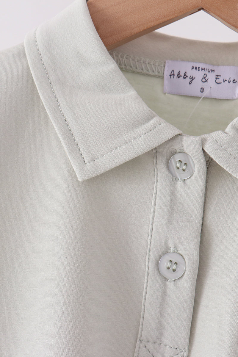Sage turkey embroidery shirt