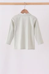 Sage turkey embroidery shirt