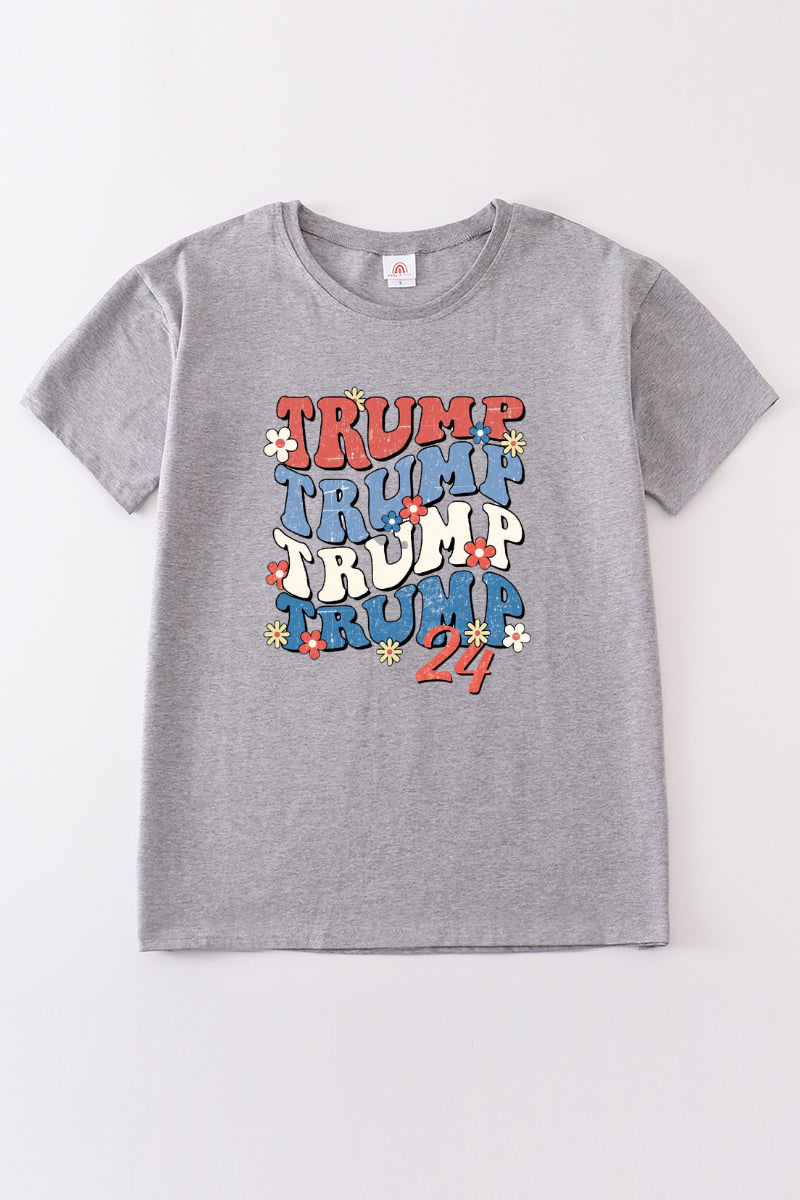 Gray Trump t-shirt Adult Kids and baby bubble