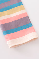 Multicolored rainbow stripe print dress