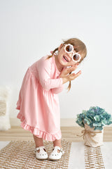 Pink ruffle girl dress