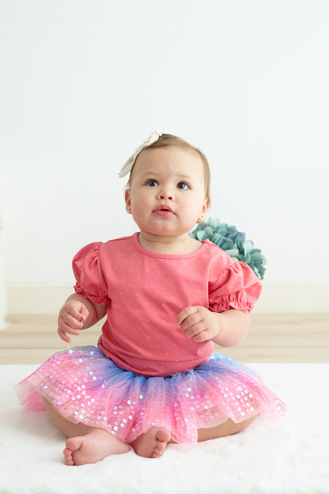 Rainbow sequin tulle tutu skirt