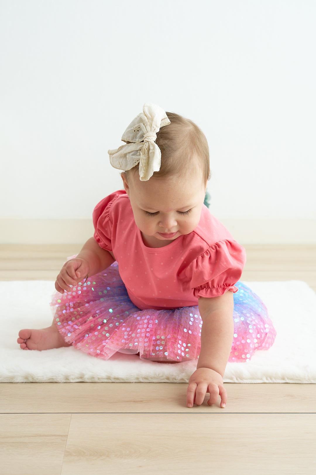 Rainbow sequin tulle tutu skirt