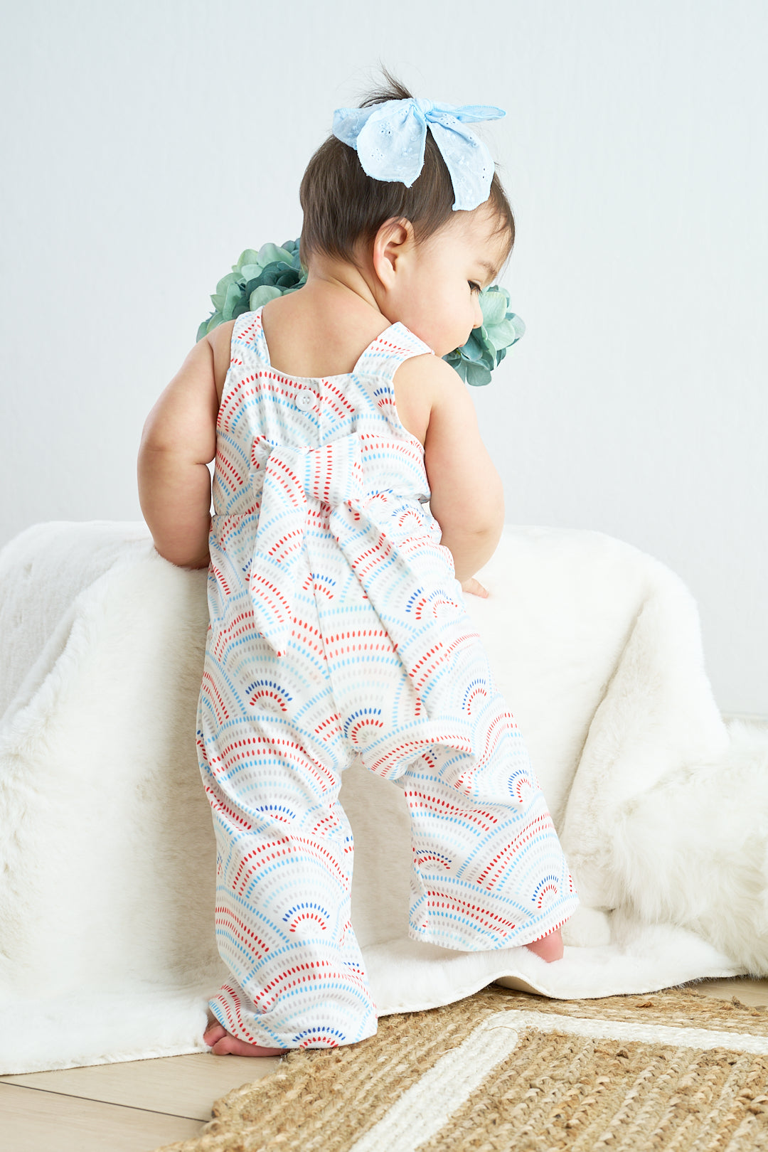 Rainbow print girl jumpsuit