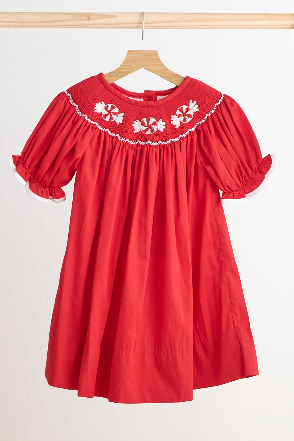 Red candy hand smocked dress – Honeydew USA