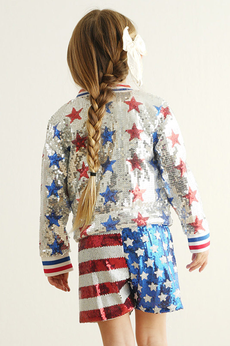 Patriotic sequin girl shorts