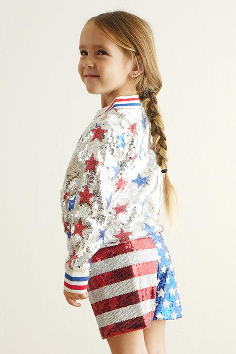 Patriotic sequin girl shorts