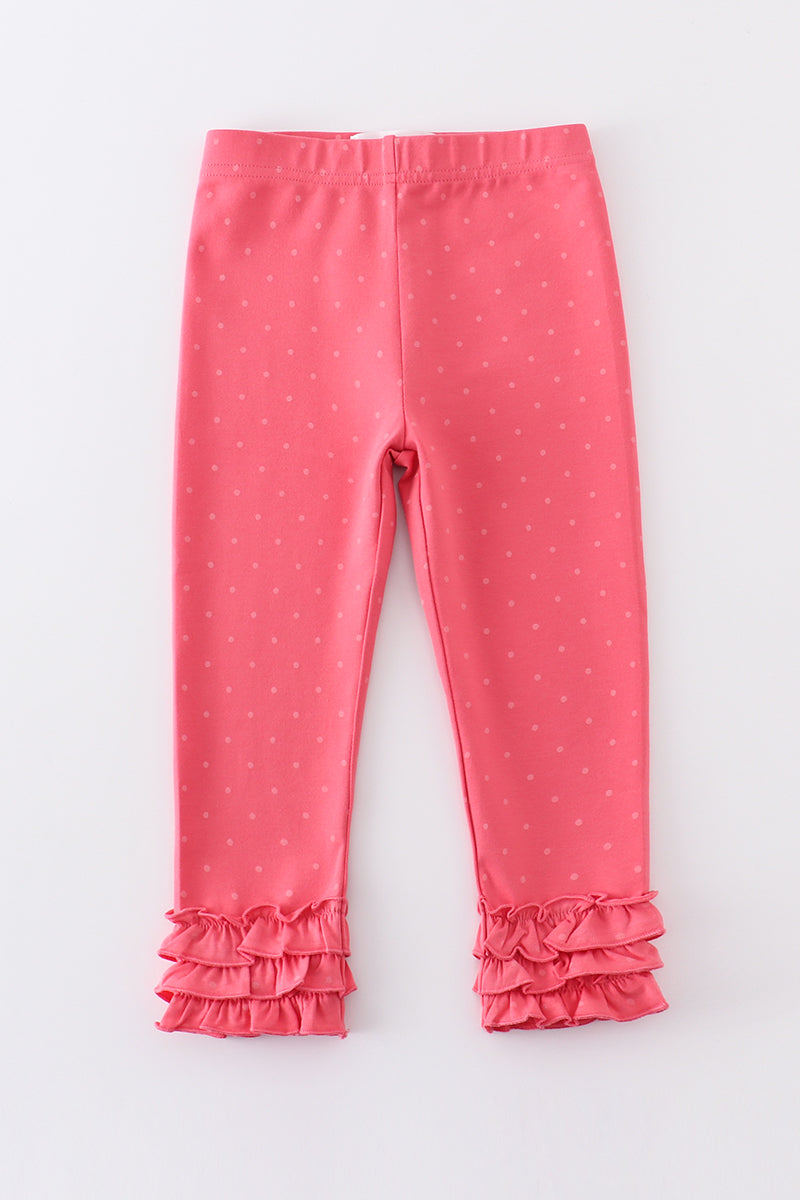 Platinum pink dot ruffle girl pants Honeydewusa