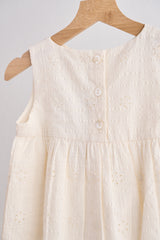 White hand embroidery lace dress