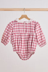 Pink lace flannel gingham bubble