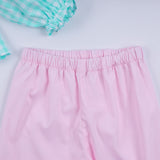 Mint christmas nutcracker hand smocked gingham ruffle pants set