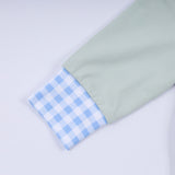 Sage cow hand smocked bubble