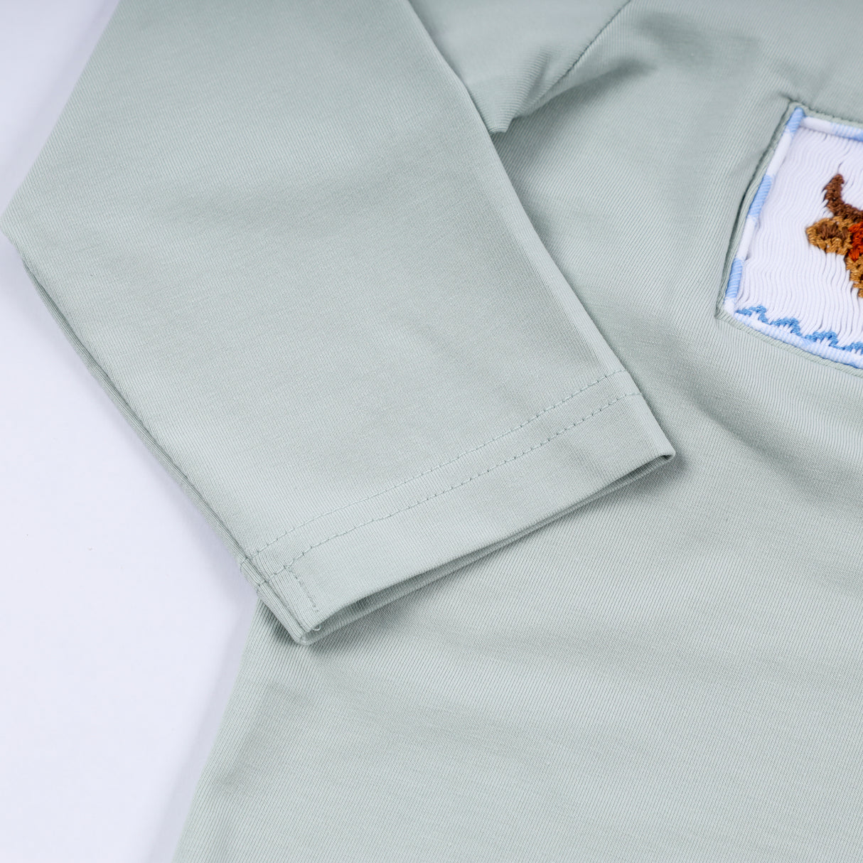 Sage cow hand smocked gingham pants set