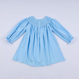 Blue nativity hand smocked dress