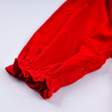 Red christmas tree hand smocked romper