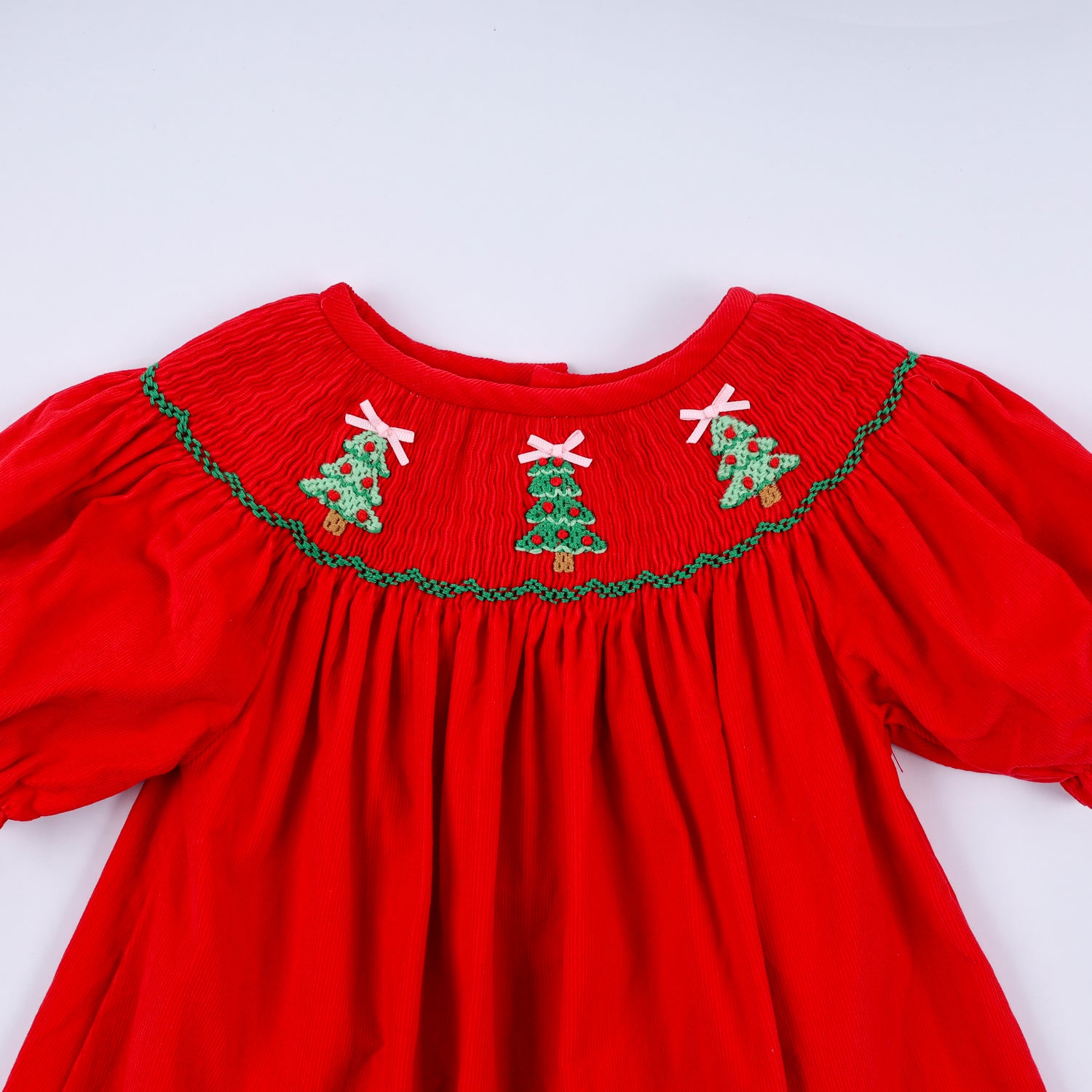 Red christmas tree hand smocked dress – Honeydew USA Red christmas tree hand smocked dress – Honeydew USA