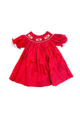 Red candy hand smocked dress