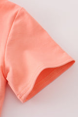 Coral sailboat applique shorts set