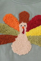 Sage turkey french knot top