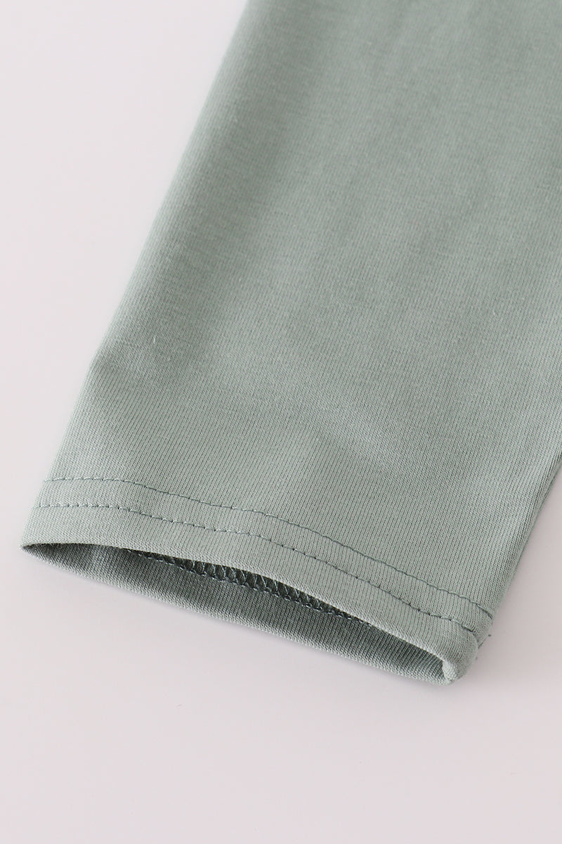 Sage turkey french knot top