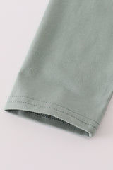 Sage turkey french knot top