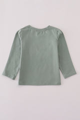 Sage turkey french knot top