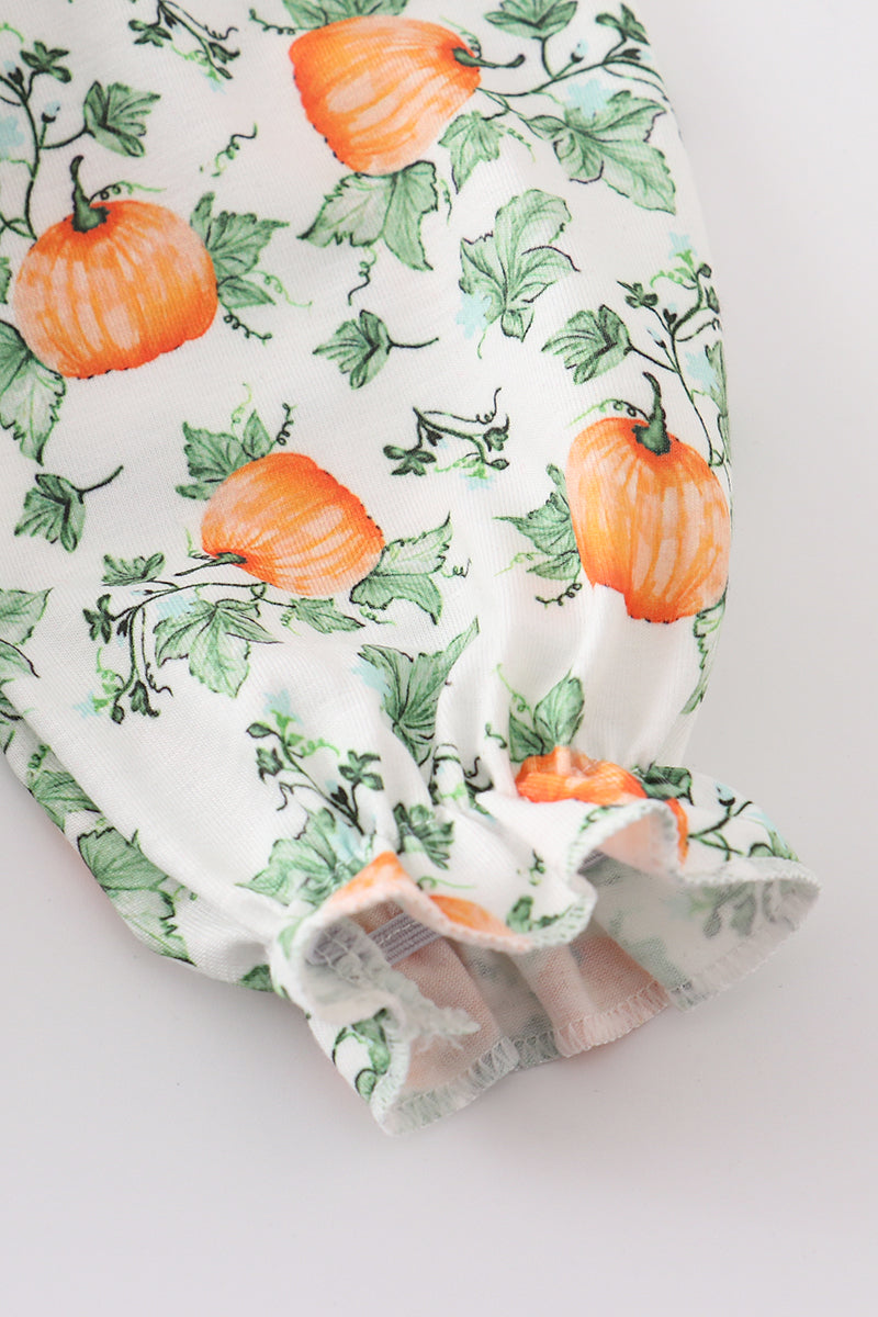 Pumpkin floral ruffle bubble