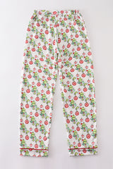 Green grinch print adult pajamas pants